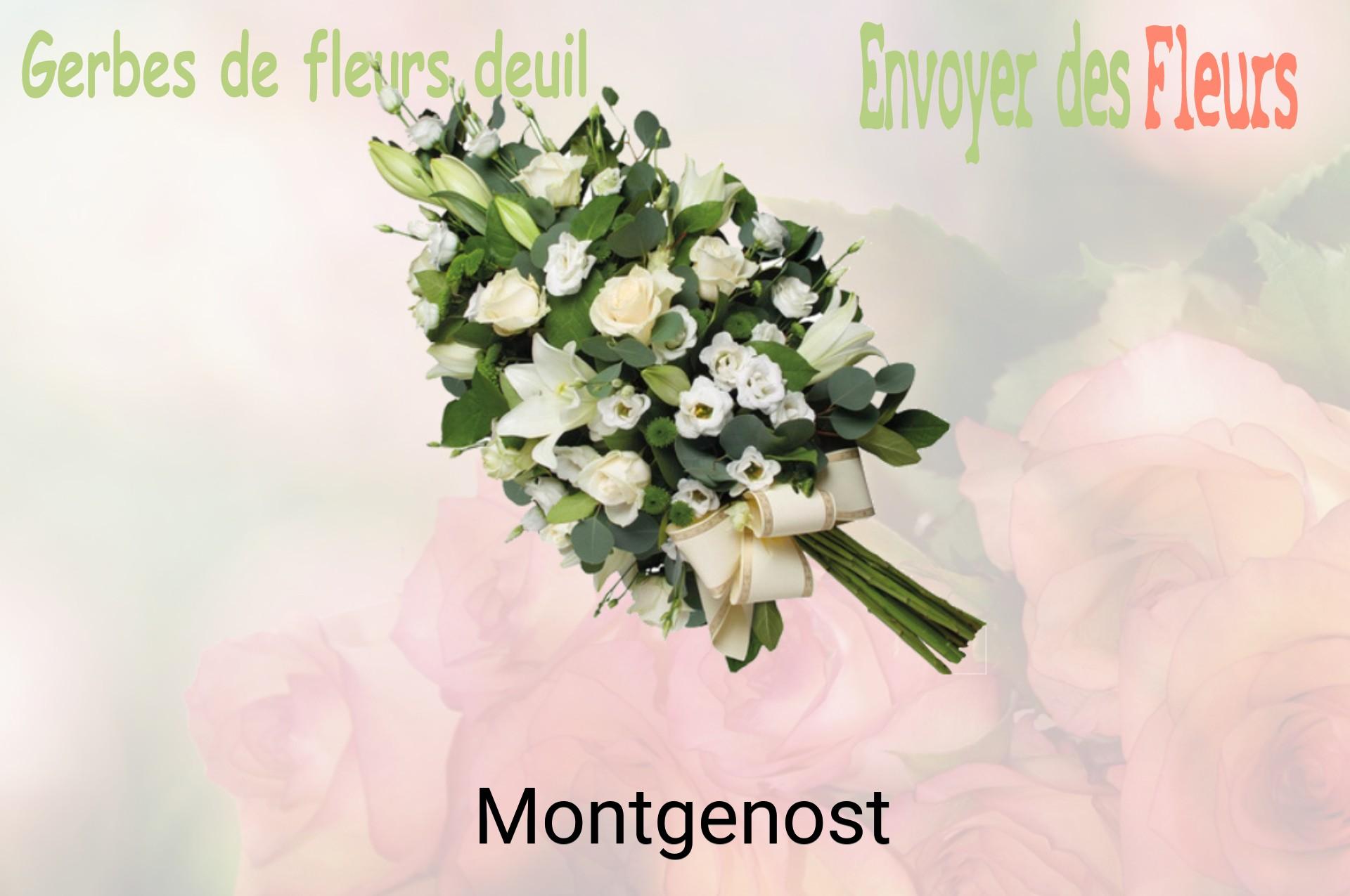 Gerbe de fleurs de deuil livrée à Montgenost